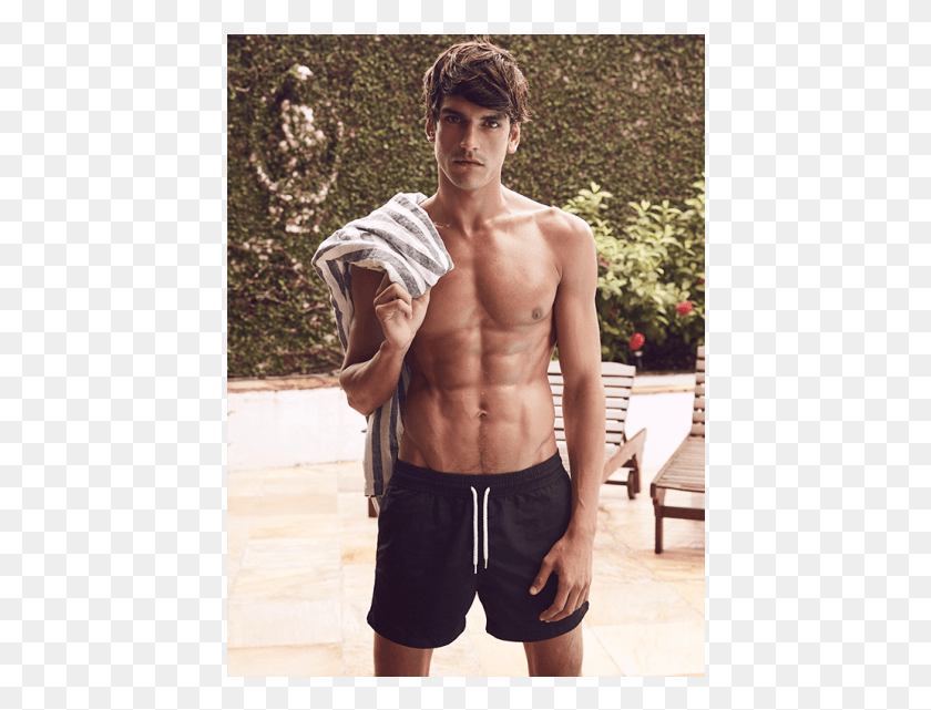432x581 Sports Swim Shorts In Black Male Model Swim Trunks, Clothing, Apparel, Person HD PNG Download