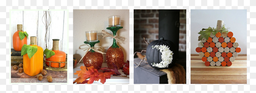 1001x318 Spray Painted Diy Halloween Decorations Centrepiece, Glass, Plant, Tabletop HD PNG Download