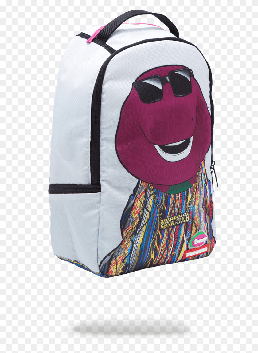 585x1088 Sprayground Amp Mattel Set To Drop Biggie Barney Backpack Barney Sprayground Backpack, Clothing, Apparel, Bag HD PNG Download