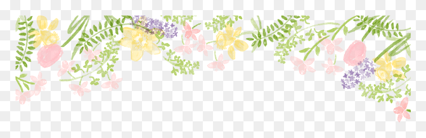 1201x328 Весенний Сад, Графика, Цветочный Дизайн Hd Png Скачать