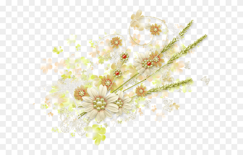 619x478 Spring Summer Flowers Greens Butterfly Nature Spring Flowers Transparent Background, Graphics, Floral Design HD PNG Download