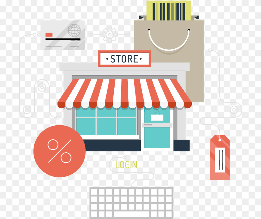 719x706 Springboard Retail Omnichannel Pos Shopper Journey In Store, Awning, Canopy, Gas Pump, Machine Sticker PNG
