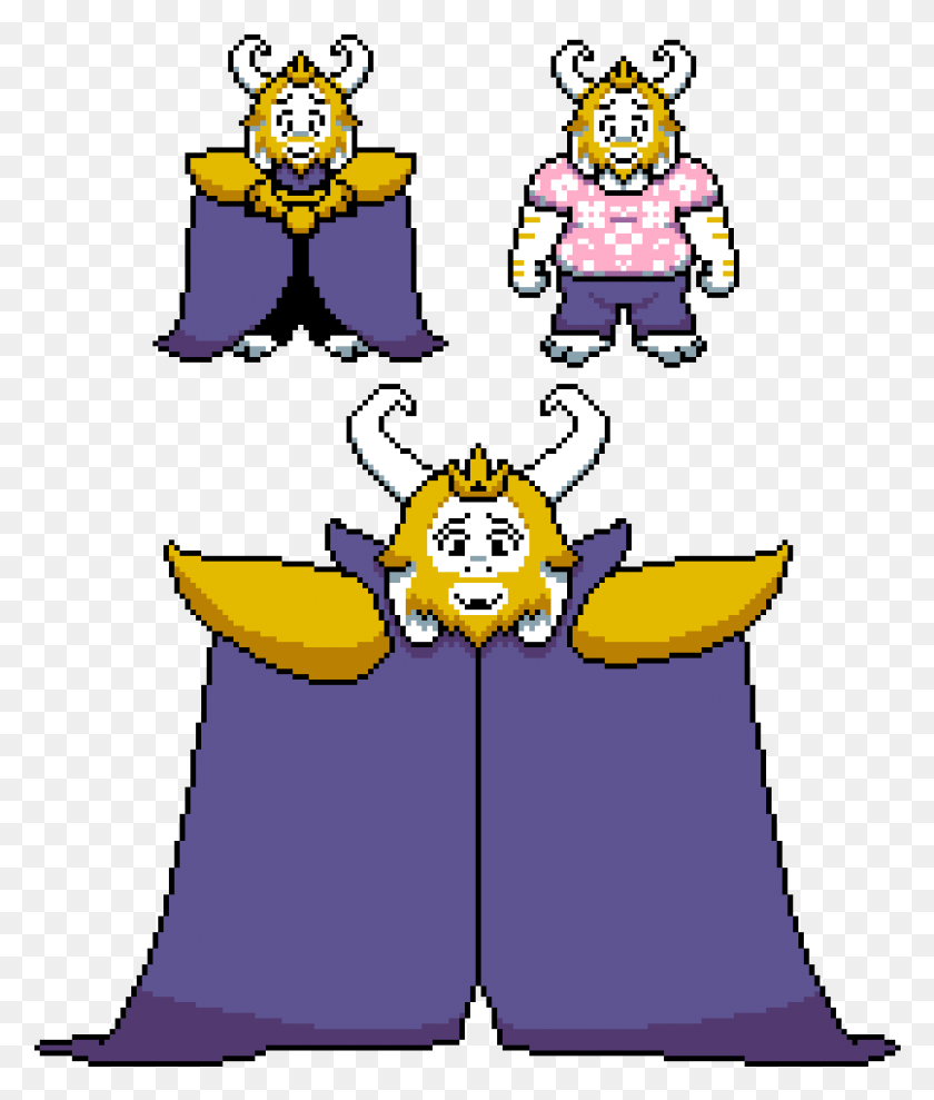 806x961 Sprites But Shaded Undertale Asgore Colored Sprite, Clothing, Apparel, Performer HD PNG Download