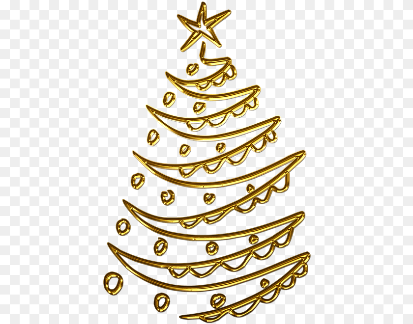 427x660 Spruce Christmas Tree Christmas Gold Golden Christmas Ornament, Accessories, Jewelry, Locket, Pendant Sticker PNG