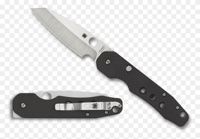 1180x797 Spyderco Smock Compression Lock Knife Carbon Fiber Spyderco Smock, Blade, Weapon, Weaponry HD PNG Download
