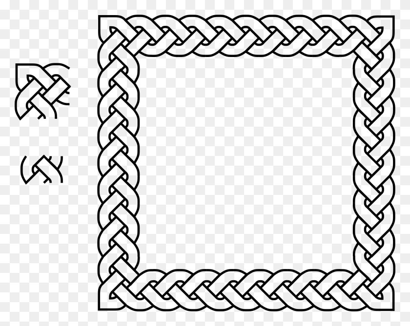 2400x1876 Square Border Clipart Celtic Knot Border Square, Gray, World Of Warcraft HD PNG Download
