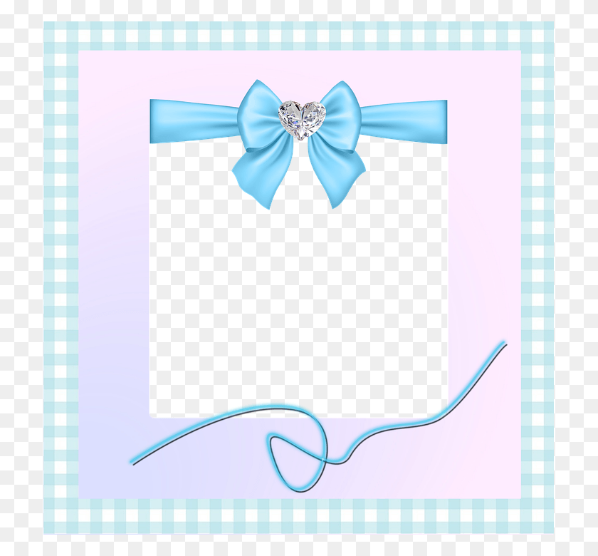 717x720 Square Frame Transparent Frame Blue Ribbon Pearl Greeting Card, Tie, Accessories, Accessory HD PNG Download