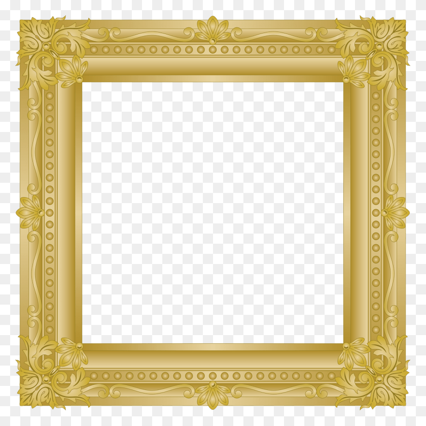 2000x2000 Square Gold Frame Gold Frame Square, Gate, Mirror, Sideboard HD PNG Download