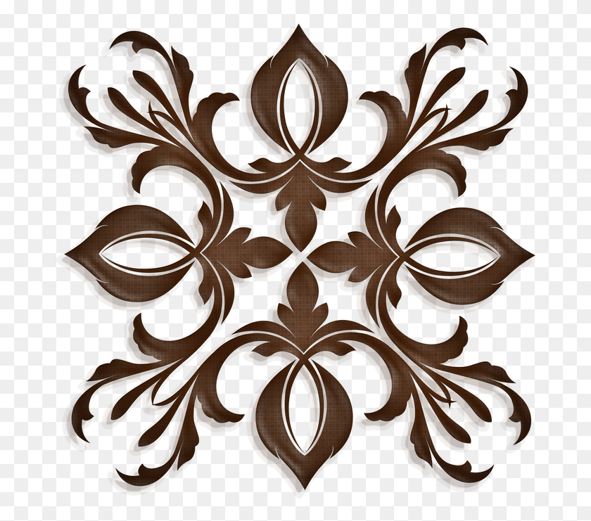 687x681 Square Medallion Brown Shadow Transparent Classic Medallion Svg, Floral Design, Pattern, Graphics HD PNG Download