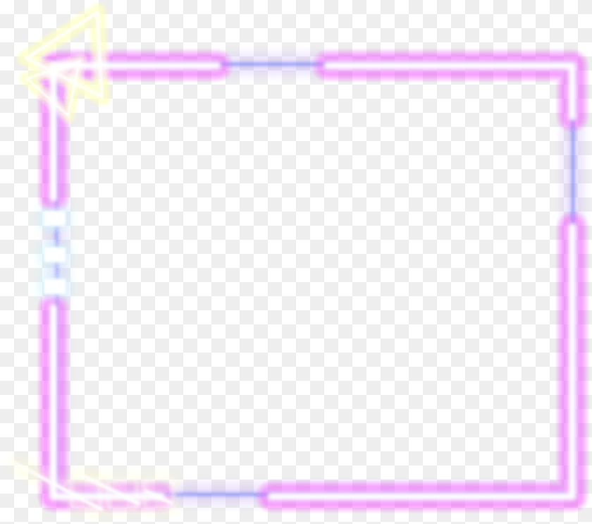 957x847 Square Neon Geometric Frame Triangle Overlay Picsart Neon Frame, White Board, Light, Purple, Blackboard Clipart PNG