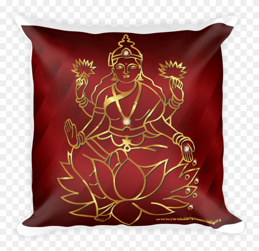 913x882 Square Pillow Goddess Laxmi Goddess Lakshmi Golden, Cushion HD PNG Download
