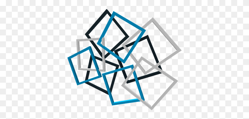 386x343 Square Squares 3d Shapes Kpop Blue Artistic Abstract Square Art, Triangle, Text, Star Symbol HD PNG Download