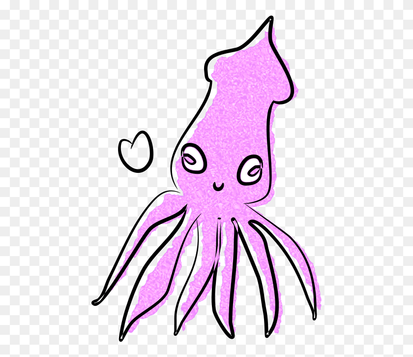 470x665 Squid Clipart Free Clipart Loving Squid Holyseamonkeys Cumi Cumi Animasi, Sea Life, Animal, Seafood HD PNG Download