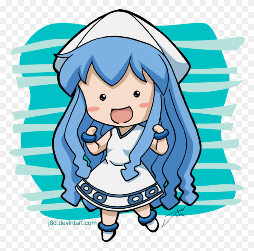 800x790 Squid Clipart Head Chibi Anime Squid Girl, Person, Human, Female HD PNG Download
