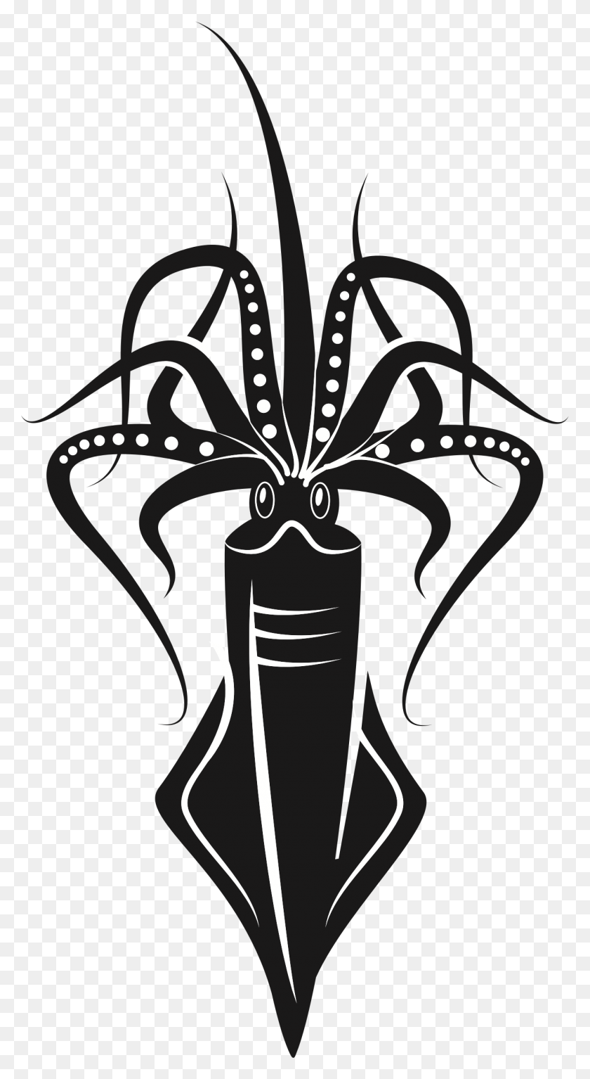 1256x2374 Squid Clipart Svg Squid Kraken Clip Art, Trophy, Plant, Jar HD PNG Download