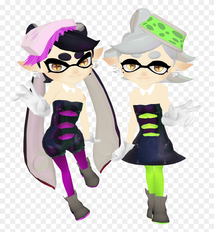 739x852 Squid Sisters Amp Pass Splatoon Squid Sisters Mmd, Graphics, Person HD PNG Download