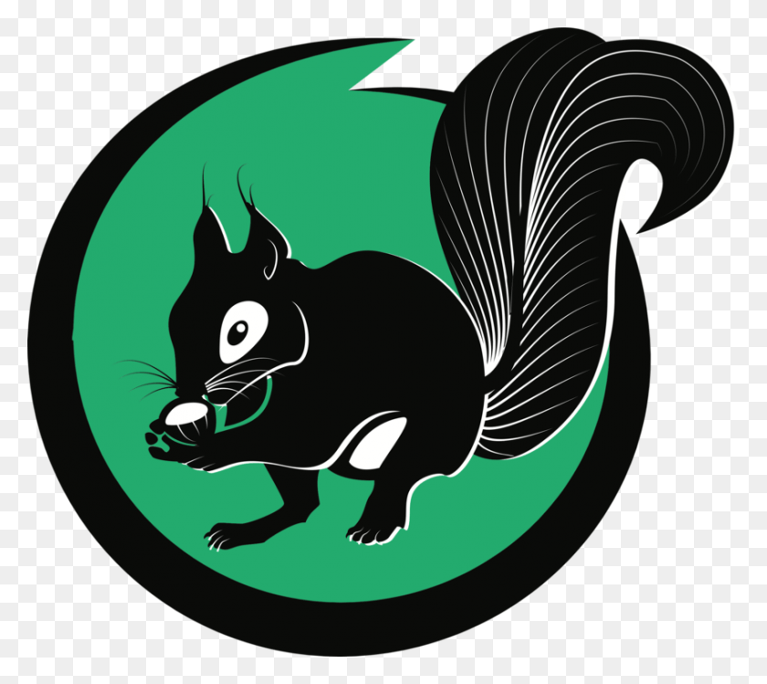 849x750 Squirrel Cartoon Silhouette Encapsulated Postscript Squirrel Eating A Nut Vector, Cat, Pet, Mammal HD PNG Download