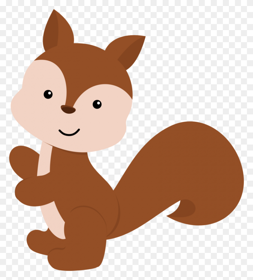 806x900 Squirrel Clipart Single Animal Cute Woodland Animals Clip Art, Mammal, Baby, Kangaroo HD PNG Download