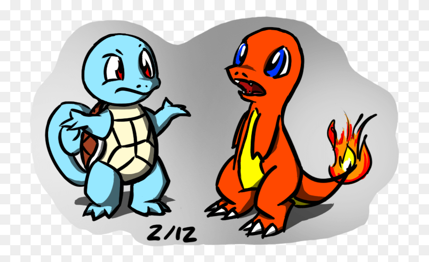 727x453 Squirtle And Charmander Cartoon, Animal, Mammal, Wildlife HD PNG Download