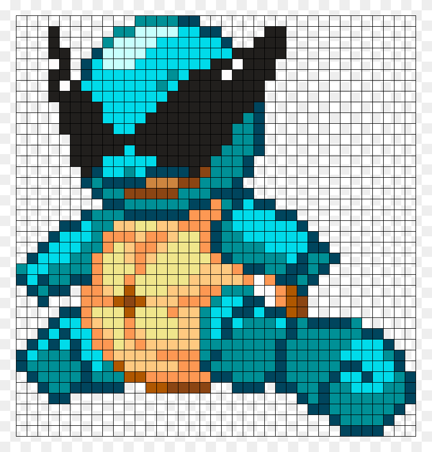 778x820 Squirtle Perler Bead Pattern Bead Sprite Squirtle Perler Bead Pattern, Metropolis, City, Urban HD PNG Download