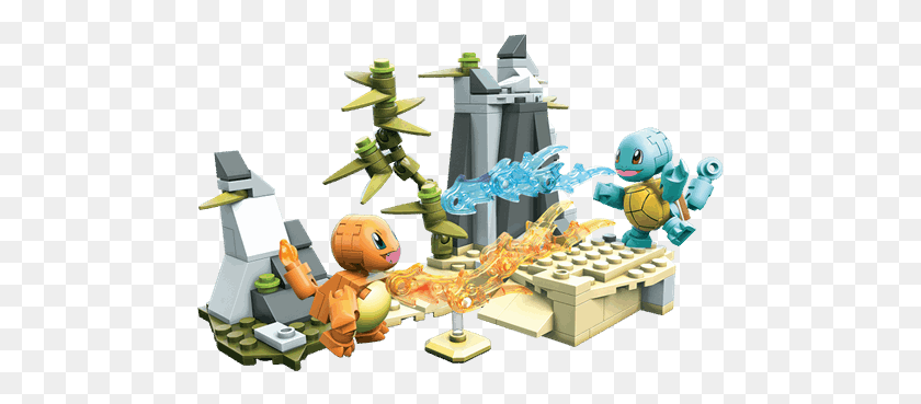 481x309 Сквиртл Против Чармандера Mega Construx Battle Set Toys R Us Canada Pokemon, Игрушка, Робот, Настольный Hd Png Скачать