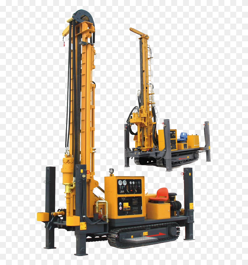 593x838 Srawler Water Well Drilling Rig Xsl4200 Equipamentos Para De Artesianos, Machine, Construction Crane, Barge HD PNG Download
