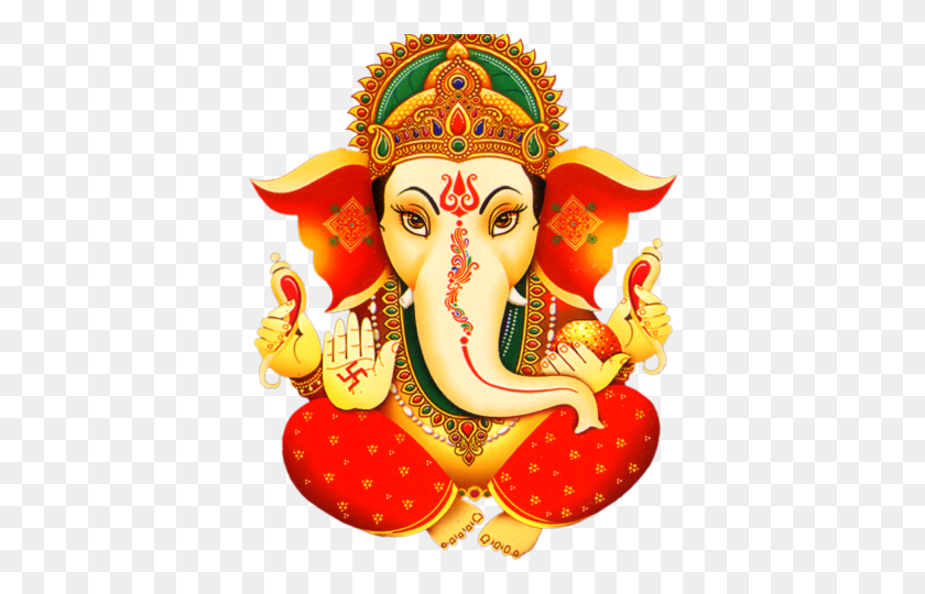 392x480 Sri Ganesh Transparent Images Ganesh Colour Clip Art, Diwali, Circus, Leisure Activities HD PNG Download