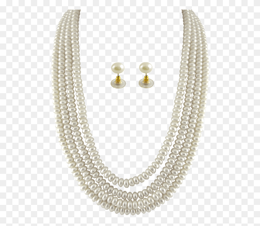 516x668 Sri Jagdamba Pearls 4 String White Pearl Set Buy Online Pearl Set, Necklace, Jewelry, Accessories HD PNG Download