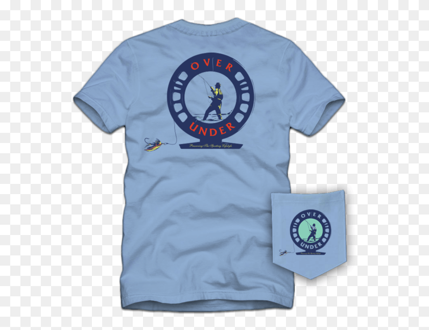 559x586 Ss Fly Fishing Reel Blue Sky T Shirt T Shirt, Clothing, Apparel, Person HD PNG Download