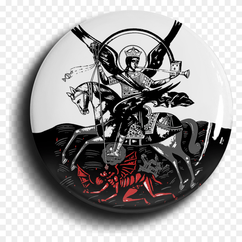 788x788 St Michael The Archangel Who Is Like Unto God Button St Michael The Archangel, Helmet, Clothing, Apparel HD PNG Download