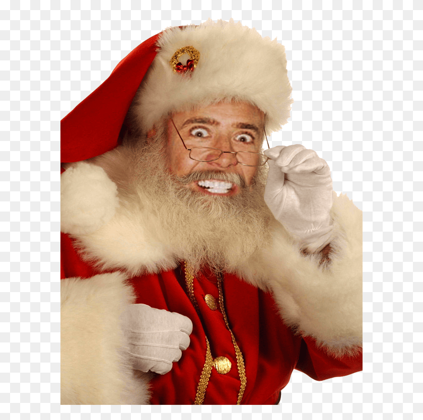 600x774 St Nic Olas Cage Nicolas Cage Christmas Meme, Clothing, Apparel, Face HD PNG Download