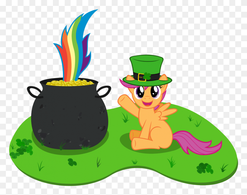 1263x976 Stabzor Clover Cute Cutealoo Hat Pot Of Gold Pot Of Gold At The End, Fire, Graphics HD PNG Download