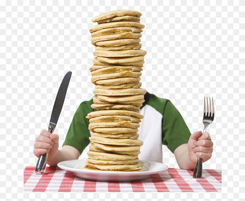 680x628 Stack Of Pancakes, Bread, Food, Person HD PNG Download