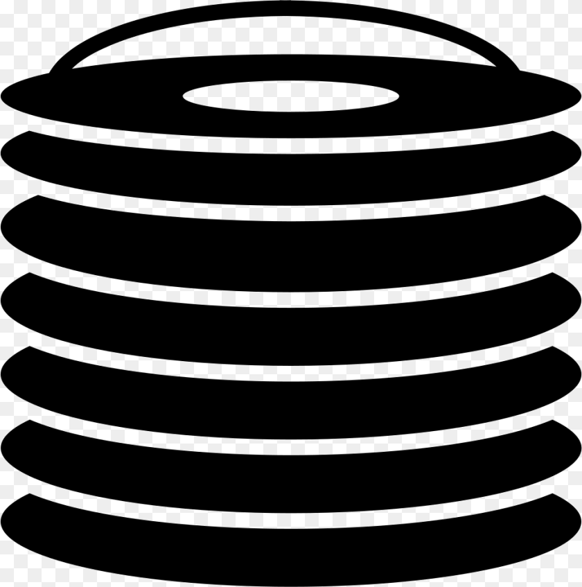 Stacked Vinyl Records Icon, Spiral, Coil PNG