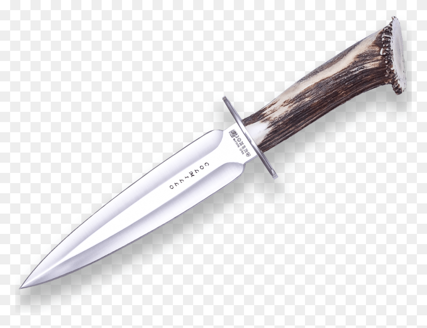 1024x768 Stag Horn Handle 215 Cm Fixed Blade Double Edge Pig Cuchillo De Remate, Knife, Weapon, Weaponry HD PNG Download