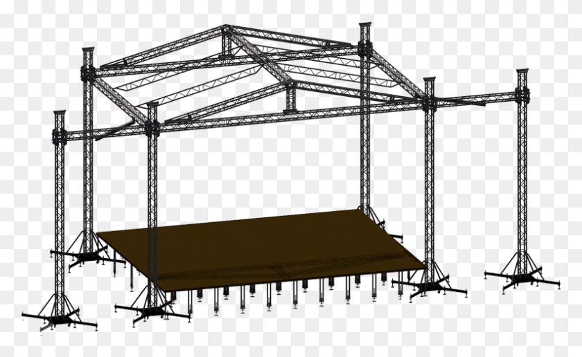 793x464 Stage Truss For Line Array Eurotruss Sr, Construction Crane, Canopy, Awning HD PNG Download