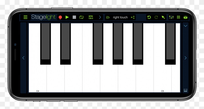 1116x559 Descargar Png Stagelight 4 Ios App Iphone Piano Teclado Musical, Electrónica, Marcador, Texto Hd Png