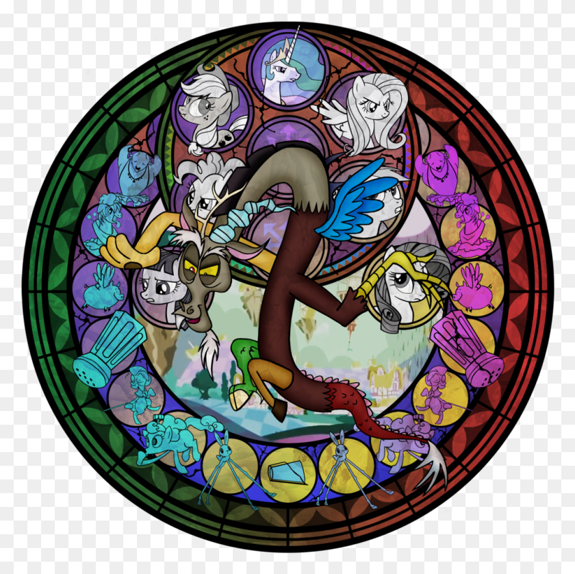 1010x1008 Stained Glass Clipart Large Discord My Little Pony HD PNG Download