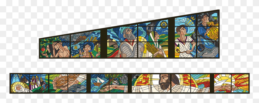 1279x450 Stained Glass Taking Shape Stained Glass, Person, Human HD PNG Download
