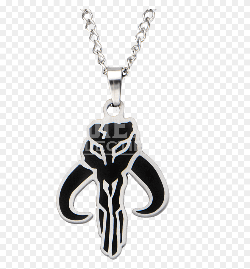 540x844 Stainless Steel Black Mandalore Skull Necklace Mandalorian Logo, Pendant Descargar Hd Png