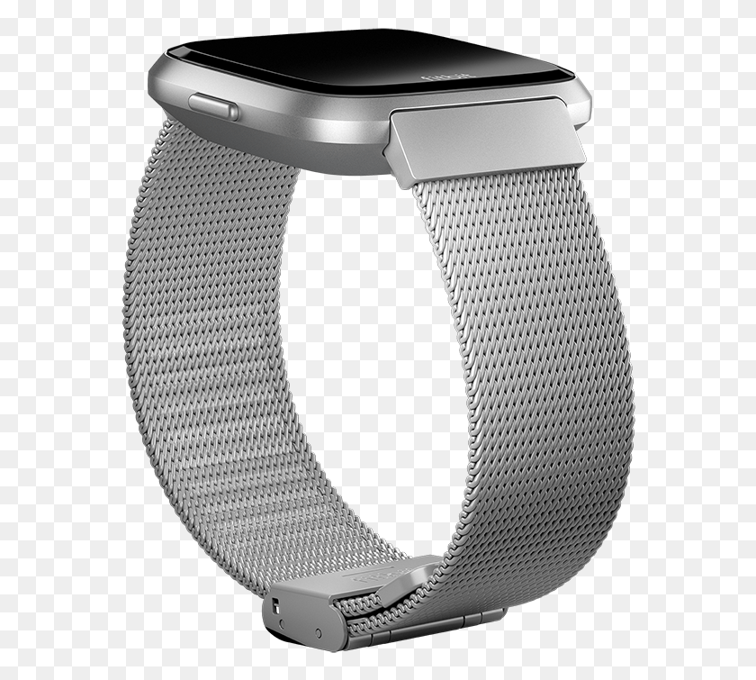 572x695 Stainless Steel Mesh Fitbit Versa Metal Mesh, Wristwatch, Digital Watch HD PNG Download