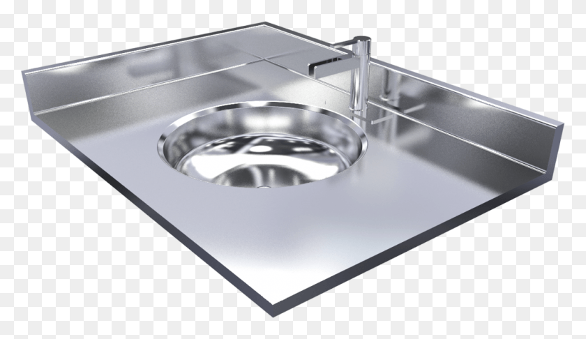 1000x547 Stainless Steel Vanity Top With Integrally Welded Sink Kitchen Sink, Double Sink, Sink Faucet HD PNG Download