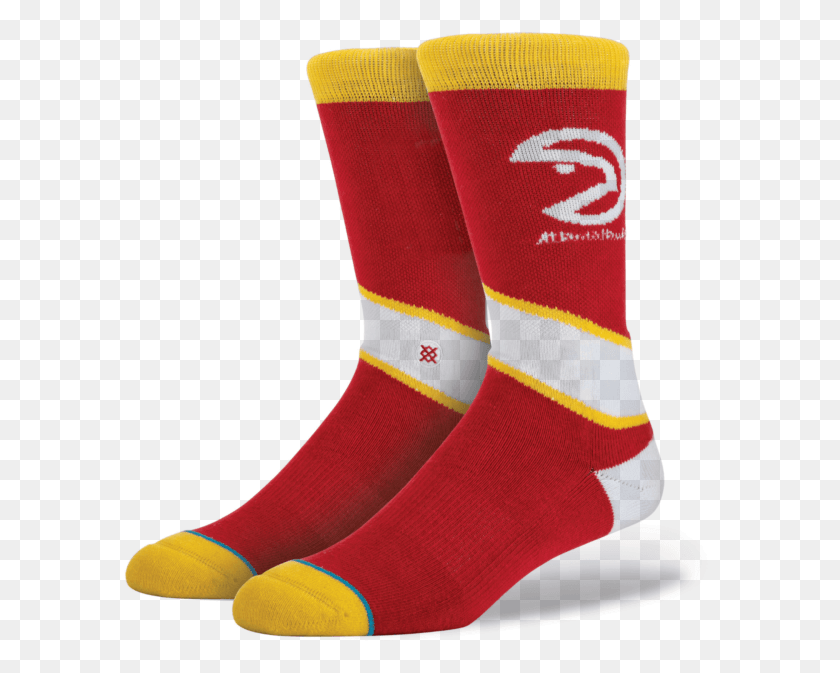593x613 Stance 558 Atlanta Hawks Logo Socks Red Medium M 6 8 Sock, Clothing, Apparel, Shoe HD PNG Download