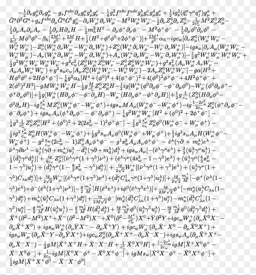 948x1027 Standard Model Equation, Text, Document HD PNG Download