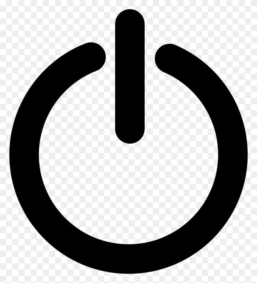 884x980 Standby Power Button Comments Standby Icon, Symbol, Stencil HD PNG Download