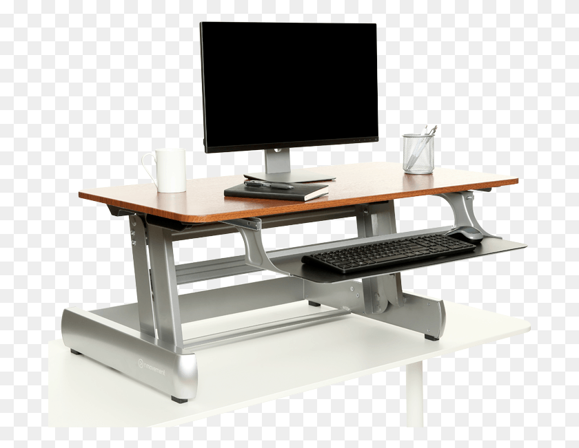701x591 Standing Desk Inmovement Standing Desk, Furniture, Table, Lcd Screen Descargar Hd Png