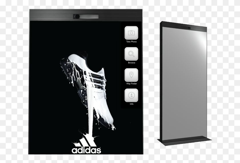 646x510 Standing Mirror Cabinet Supported By A Solid Metal Iphone Xs Max Adidas, Monitor, Screen, Electronics HD PNG Download
