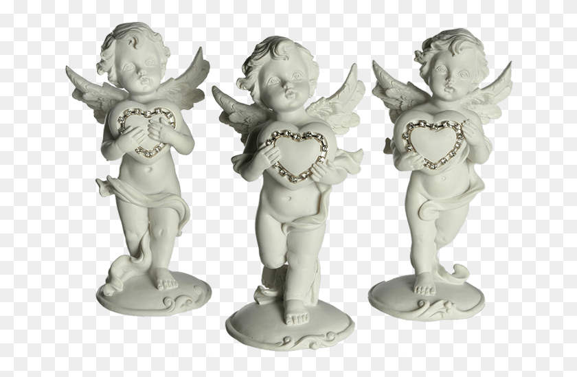 654x489 Стоящий Ангел Из Полирезина С Серебряной Хрустальной Фигуркой, Скульптура, Фарфор Png Скачать