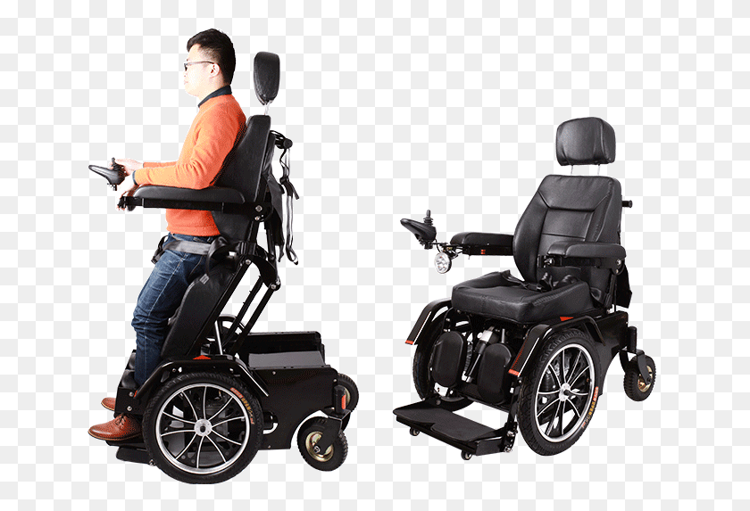 646x513 Standing Power Wheelchair Power Wheelchairs, Chair, Furniture, Person HD PNG Download