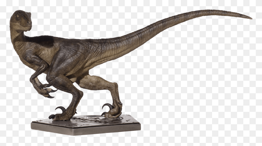 2529x1331 Standing Velociraptor 110th Scale Statue Iron Studios Jurassic Park, Dinosaur, Reptile, Animal HD PNG Download